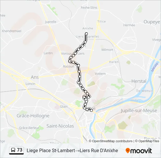 73 Bus Line Map