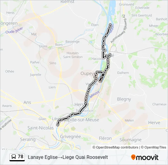 78 Bus Line Map