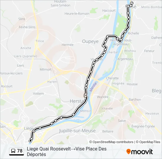 78 Bus Line Map