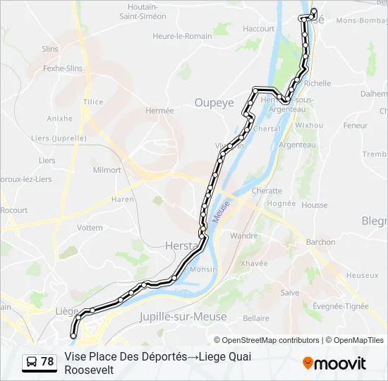 78 Bus Line Map