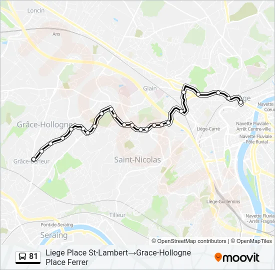 81 Bus Line Map