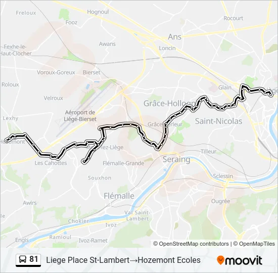 81 Bus Line Map
