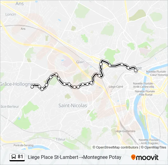 81 Bus Line Map