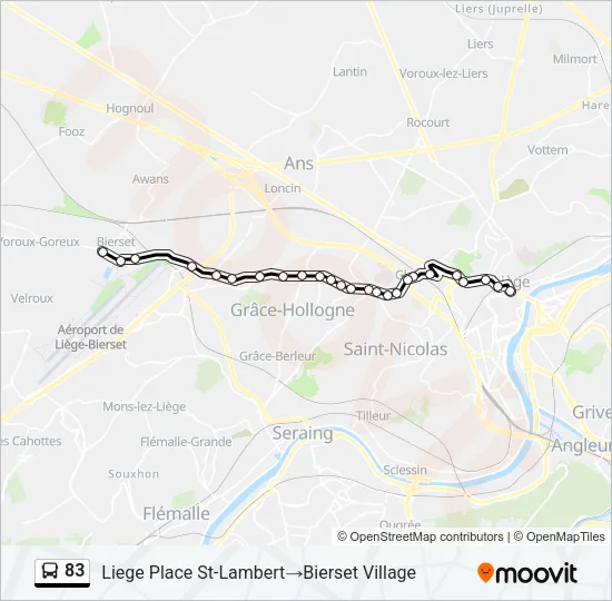83 Bus Line Map