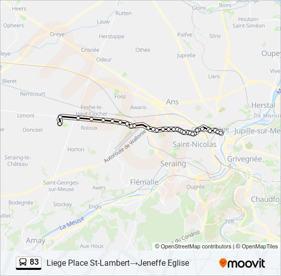 83 bus Line Map