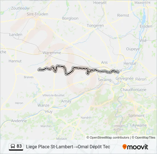 83 Bus Line Map