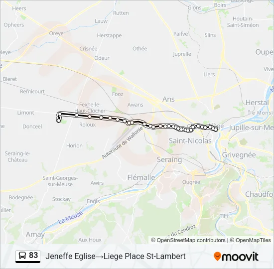 83 Bus Line Map