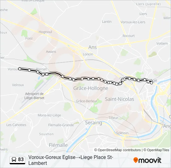 83 Bus Line Map
