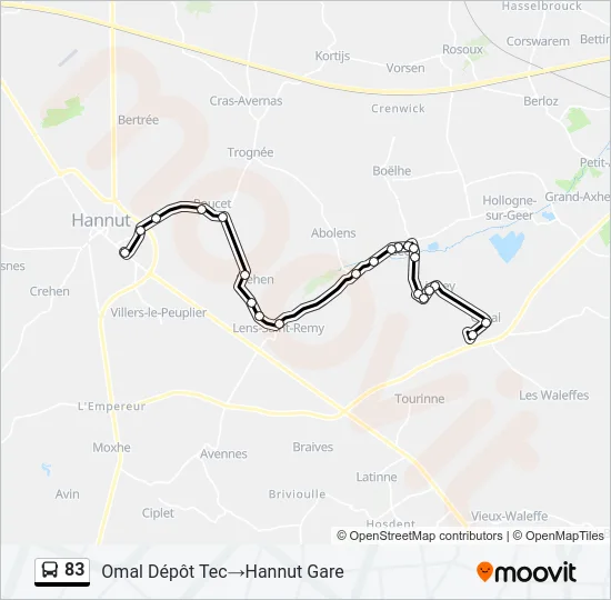 83 Bus Line Map