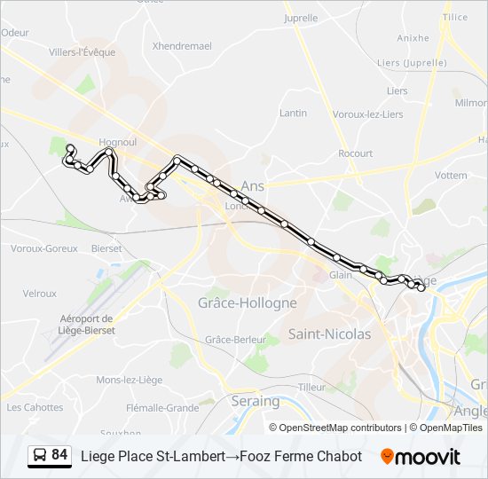 84 bus Line Map