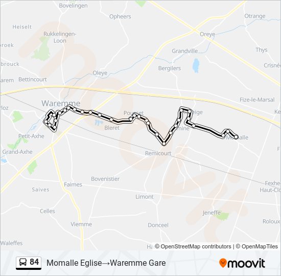 84 bus Line Map