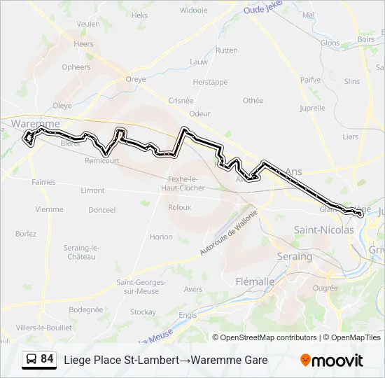 84 Bus Line Map
