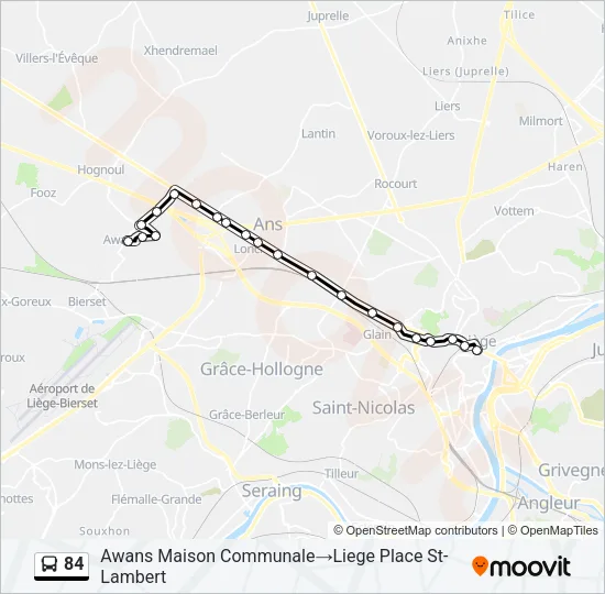84 Bus Line Map