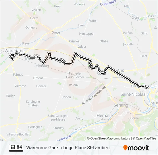 84 Bus Line Map