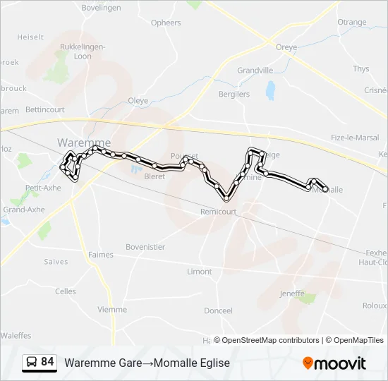 84 Bus Line Map