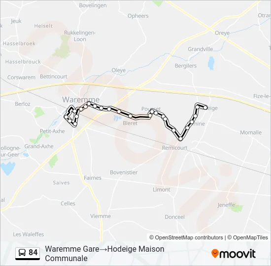 84 Bus Line Map