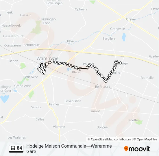 84 Bus Line Map