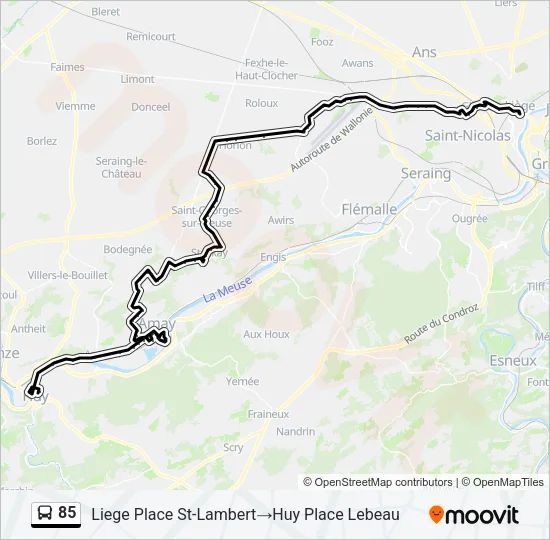85 Bus Line Map