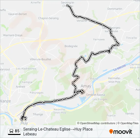 85 Bus Line Map