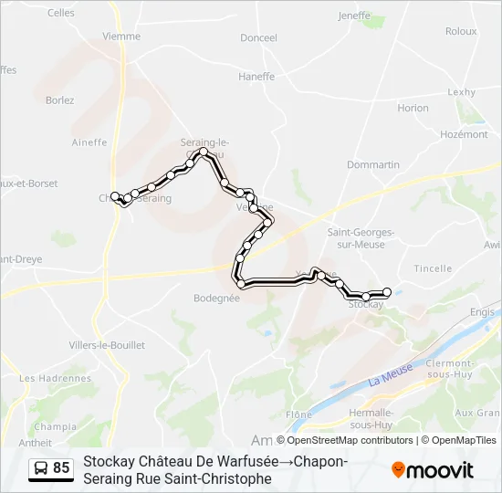 85 Bus Line Map