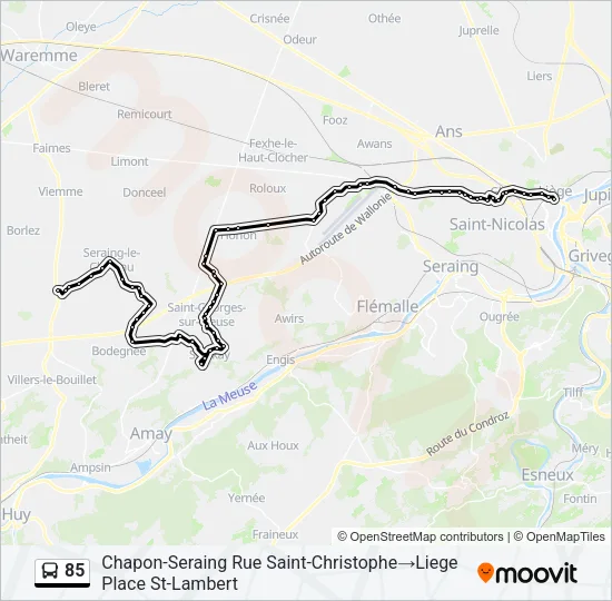 85 Bus Line Map