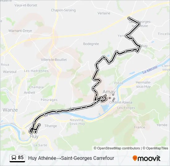 85 Bus Line Map