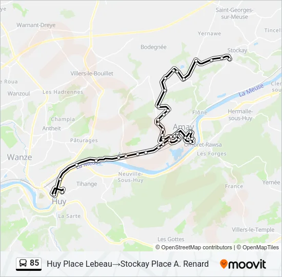 85 Bus Line Map