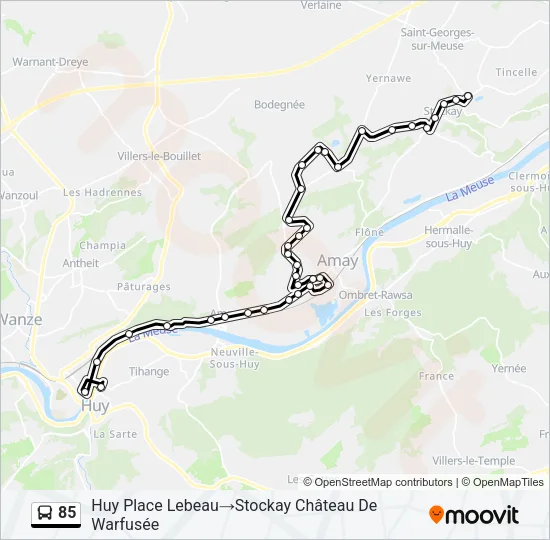 85 Bus Line Map