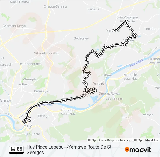 85 Bus Line Map