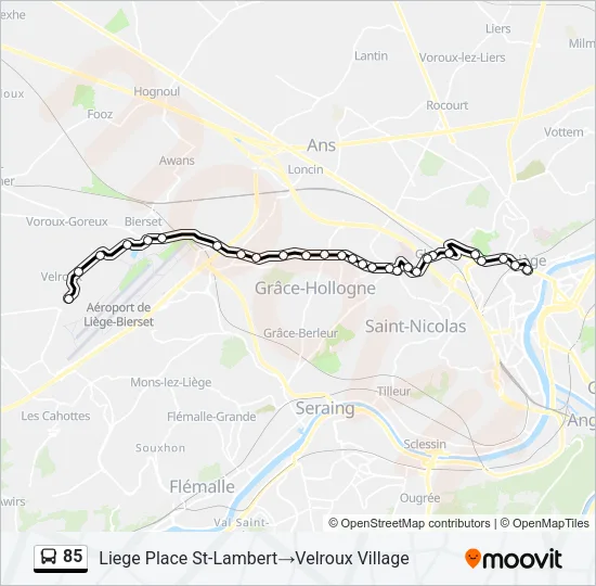 85 Bus Line Map