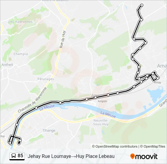 85 Bus Line Map