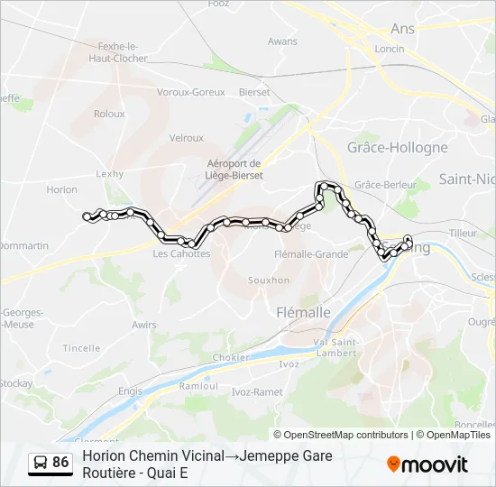 86 Bus Line Map