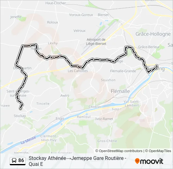 86 Bus Line Map