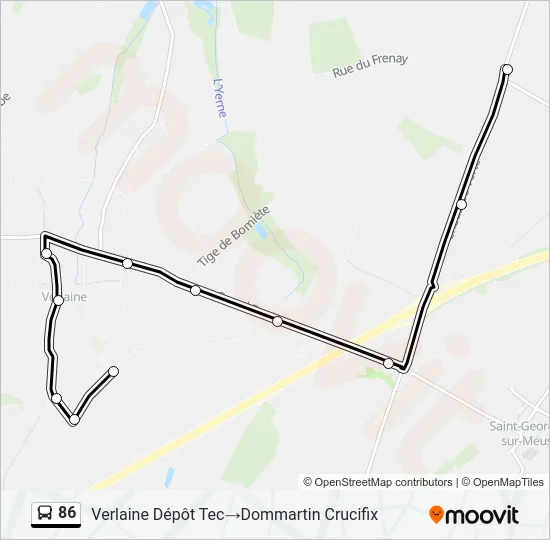 86 Bus Line Map