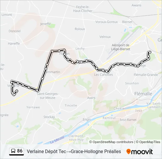86 Bus Line Map
