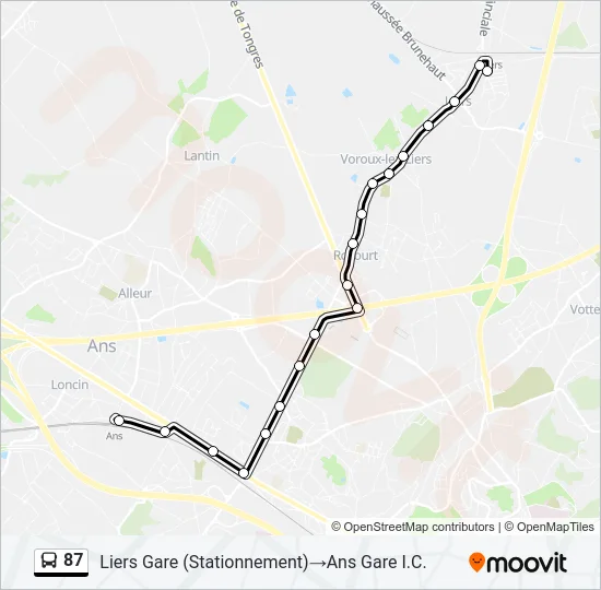 87 Bus Line Map