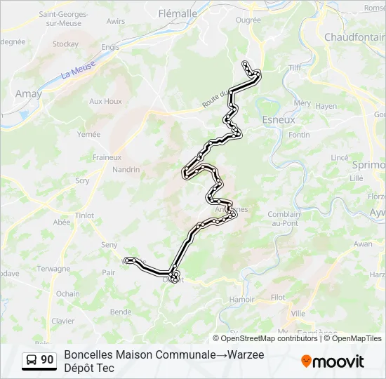 90 Bus Line Map