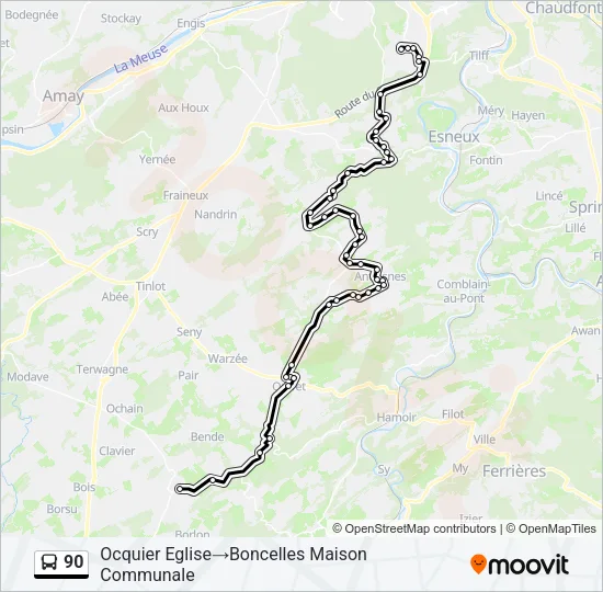 90 Bus Line Map