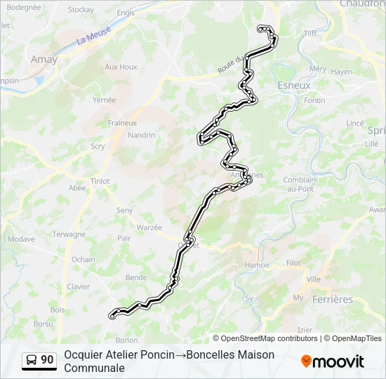 90 Bus Line Map