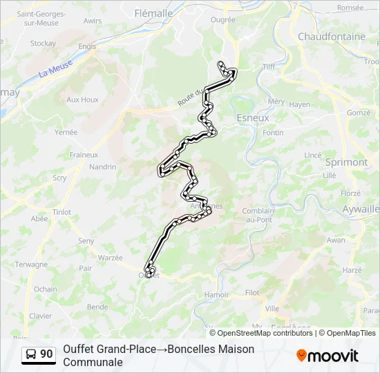 90 Bus Line Map