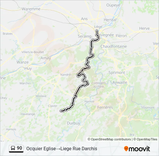 90 Bus Line Map