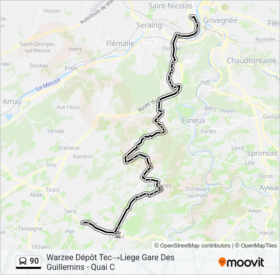 90 Bus Line Map