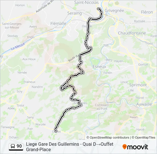 90 Bus Line Map