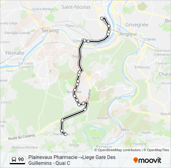 90 Bus Line Map