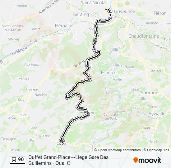 90 Bus Line Map