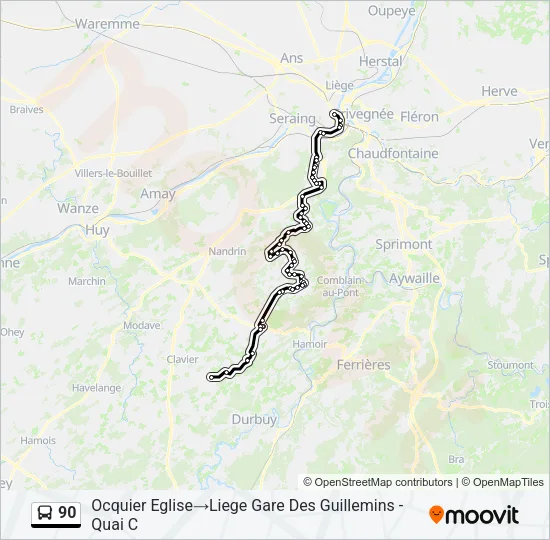 90 Bus Line Map