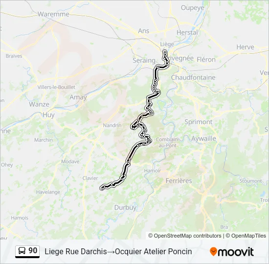 90 Bus Line Map