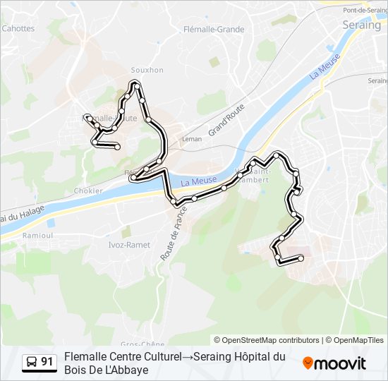 91 bus Line Map