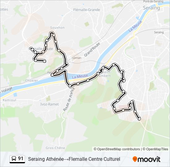 91 bus Line Map