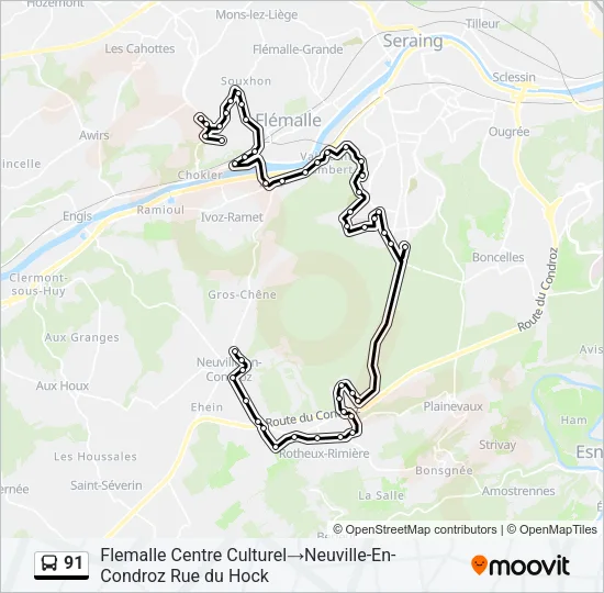 91 Bus Line Map